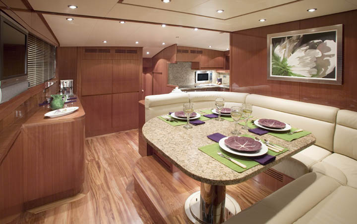 Placed forward on the yacht, it is raised slightly to allow wide ocean views ... Placed forward on the yacht, it is raised slightly to allow wide ocean views ...