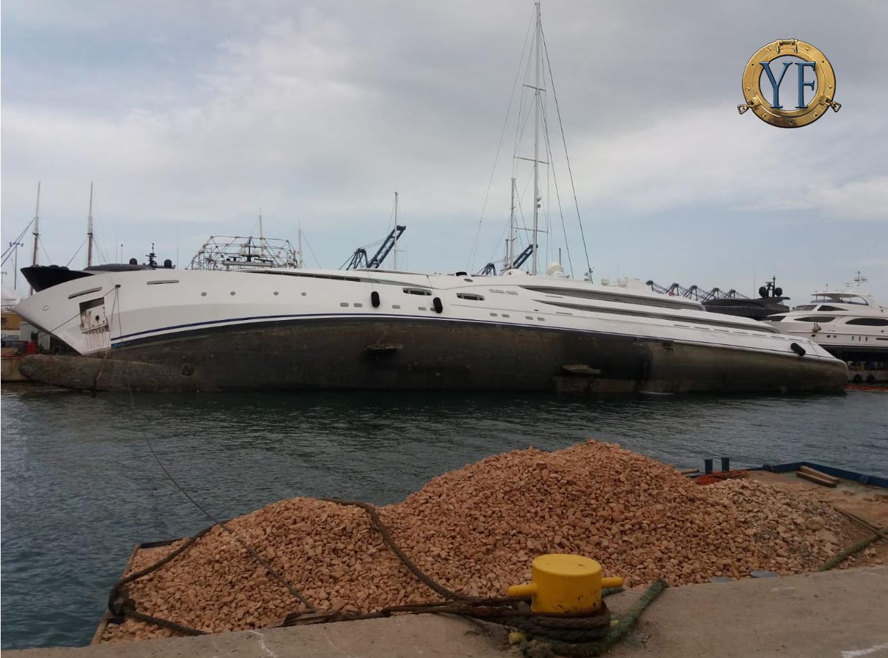 capsized yacht